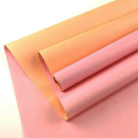 Бумага дизайнерская крафт беленый двухцветный 72см.* 10м. Розовый/персик  44028ПУ