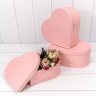 Набор коробок Сердце 3 шт. 28,5*26*11 см. "Flowers" розовое  ТО-720744/2