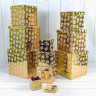 Набор коробок Куб 10 шт. 26,5*26,5*26,5 см. Подарки золото  ТО-730601/1635