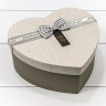 Набор коробок Сердце с бантом 3 шт. 22*20*9 см. "Just for you" серое  ТО-7201520/3