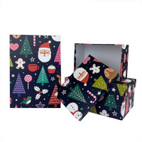 Набор коробок Прямоугольник 3 шт. 22*15*11,5 см.  Дед Мороз, елки и подарки  SY3367-2125NG