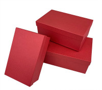 Набор коробок Прямоугольник 3 шт. 23*16*9,5 см. Красный  Пин74-ФКр