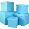 Набор коробок Куб 5 шт. 21*21*21 см. Голубой  Пин02-Гол