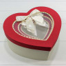 Набор коробок Сердце с окошком 3 шт. 31*27,5*13,5 см. Красно-белое с бантом  ТО-720-339