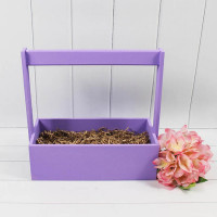 Ящик деревянный для цветов с ручкой 25*12*25(8) см. Фиолетовый  ТО-1117724/18