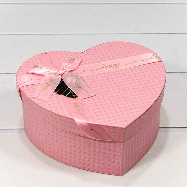Набор коробок Сердце с бантом 3 шт. 22*20*9 см. "Happy" розовое  ТО-720612/32
