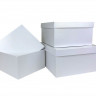 Набор коробок Квадрат 3 шт. 19,5*19,5*11 см. Белый перламутр  Пин75-БЛП