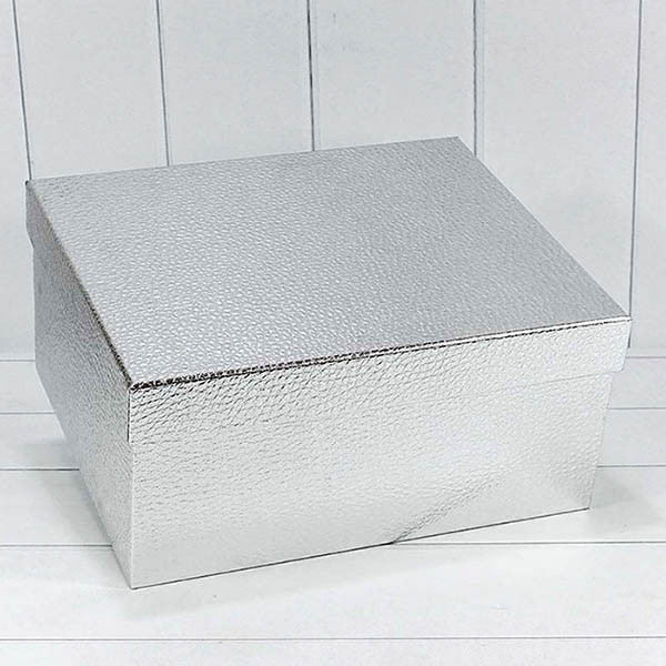 Набор коробок Прямоугольник 10 шт. 35,5*30*17 см. Дизайнерский серебряный  ТО-720688/1
