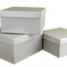 Набор коробок Квадрат 3 шт. 19,5*19,5*11 см. Серебро  Пин75-СР