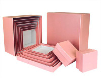 Набор коробок Квадрат 10 шт. 28,2*28,2*15 см. Розовый перламутр  Пин71ПРо
