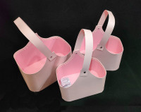 Набор коробок для цветов Корзинка 3 шт. 18*14*13,2 см. Розовая  ИНГ-В-702Р