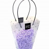 Пакет пластиковый - ваза для цветов 28,5*42,5*14 см. 10 шт/уп. Горошек черный/белый  ТО-000173A