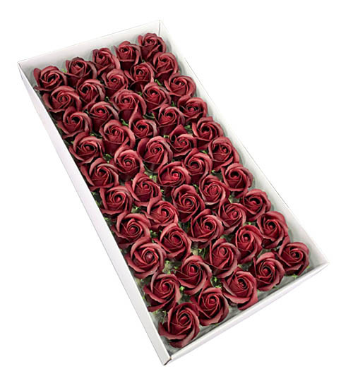 Мыльные розы 5 см. 50 шт/уп. Гранатовые  ХР-26