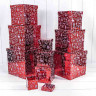 Набор коробок Куб 10 шт. 26,5*26,5*26,5 см. Новогодний красный  ТО-730601/1634