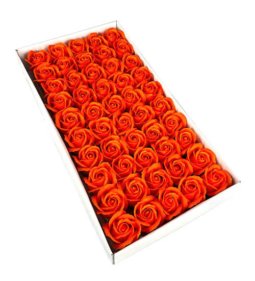 Мыльные розы 5 см. 50 шт/уп. Красно-оранжевые  ХР-23