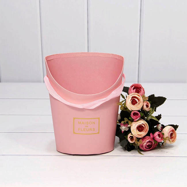 Коробка для цветов Ведерко 15,5*12*19 см. "Maison des Fleurs" розовая  ТО-720768/6