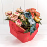 Коробка для цветов с ручкой 22,5*14*20,5 см. "Just For You" красная  ТО-720347/2