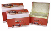 Набор коробок Сундучок 3 шт. 20*15*16 см. Интерьер розовый  SY3011-1759