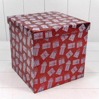 Набор коробок Куб 10 шт. 26,5*26,5*26,5 см. Подарки красный  ТО-730601/1637
