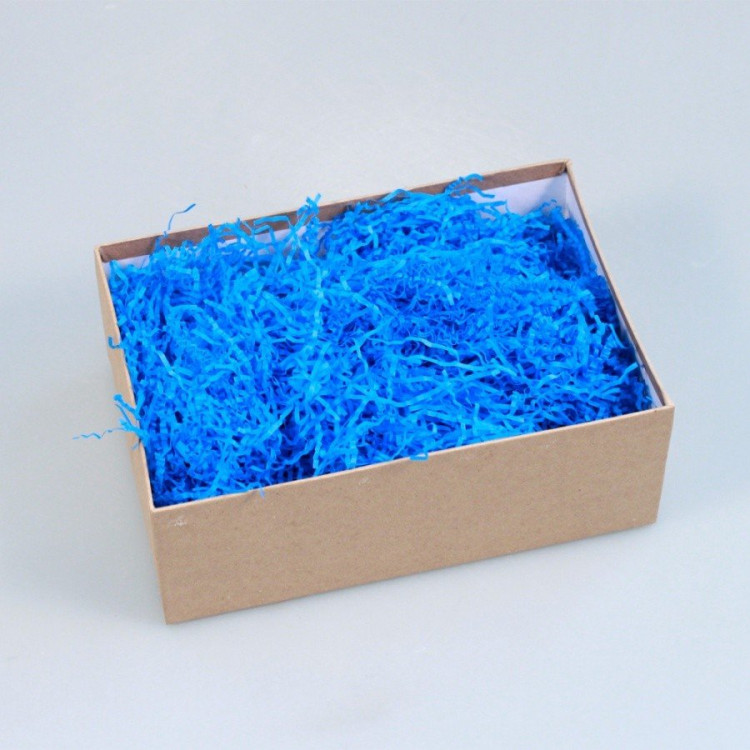Наполнитель для коробок бумажная волна 50 гр/уп. Синий  C07