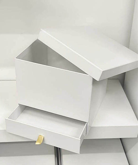 Коробка Куб с ящичком 20*20*20 см. Белый  БОР-019