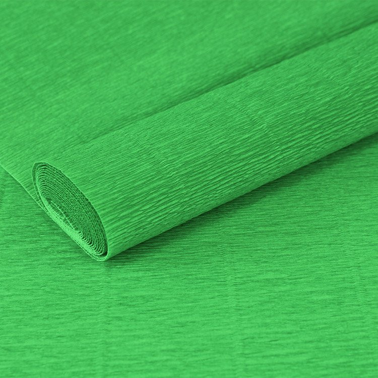 Бумага гофрированная Италия 50 см.* 2,5м. 140 гр. 963 ярко-зеленый  CR140/963