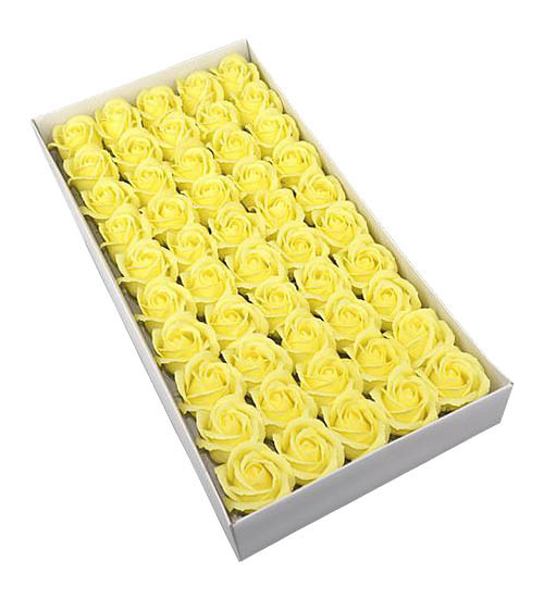 Мыльные розы 5 см. 50 шт/уп. Светло-желтые  ХР-22