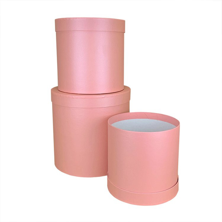 Набор коробок Цилиндр 3 шт. 25*25 см. Розовый  Пин12-1-Роз