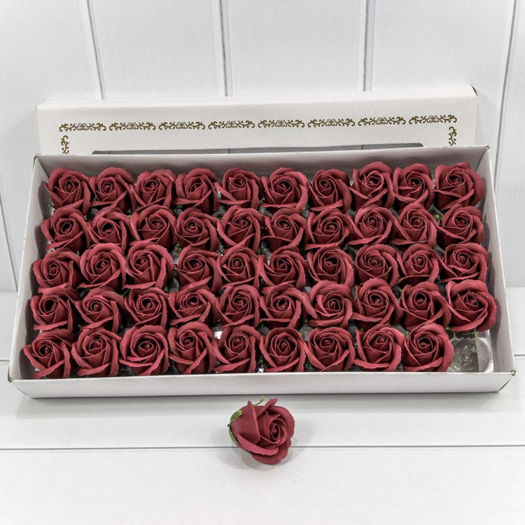 Мыльные розы 5 см. 50 шт/уп. Красно-коричневые  ТО-420055/213