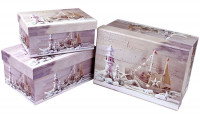 Набор коробок Прямоугольник 3 шт. 22*15*11,5 см. Морская романтика  SY3367-1762