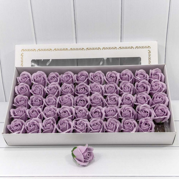 Мыльные розы 5 см. 50 шт/уп. Фиолетовый пастельный  ТО-420055/35