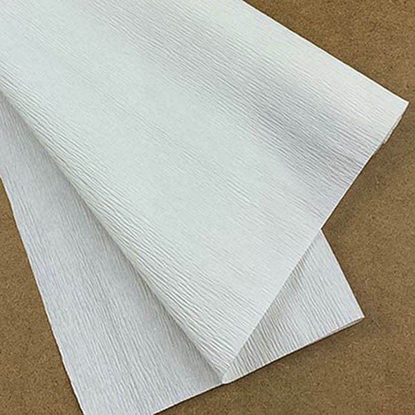 Бумага гофрированная Китай 50 см.* 2,5м. 65 гр. 001 белый  QD-001