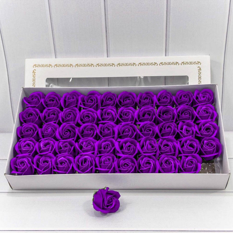 Мыльные розы 5 см. 50 шт/уп. Пурпурно-фиолетовые темные  ТО-420055/4