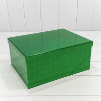 Набор коробок Прямоугольник 10 шт. 34*26*15,3 см. Голография зеленая  ТО-730604/1698