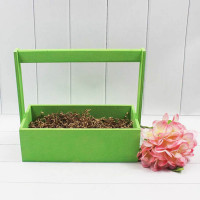 Ящик деревянный для цветов с ручкой 25*12*25(8) см. Зеленый  ТО-1117724/73
