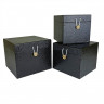 Набор коробок Квадрат с застежкой 3 шт. 20*20*17 см. Черный  SY3325-BLACK