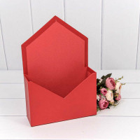 Коробка для цветов Конверт 20*30*7 см. Красный  ТО-720782/12