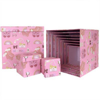 Набор коробок Куб 10 шт. 26,5*26,5*26,5 см. Детский розовый  SY601-1850