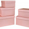 Набор коробок Квадрат 5 шт. 22*22*12 см. Розовый  Пин76-Роз