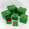 Набор коробок Квадрат с бантом 6 шт. 20*20*18,3 см. Блеск зеленый  ТО-7308019/10047