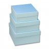 Набор коробок Квадрат 3 шт. 19,5*19,5*11 см. Голубой  Пин75Гол