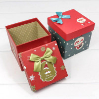 Коробка Куб с бантом 11,5*11,5*11,5 см. "Merry Christmas" ассортимент  ТО-720300-272