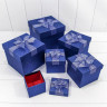 Набор коробок Квадрат с бантом 6 шт. 20*20*18,3 см. Блеск синий  ТО-7308019/10048