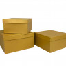Набор коробок Квадрат 3 шт. 19,5*19,5*11 см. Золото  Пин75-Зол