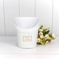 Коробка для цветов Ведерко 15,5*12*19 см. "Maison des Fleurs" белая  ТО-720768/2