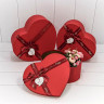Набор коробок Сердце с бантом 3 шт. 31*27*13,3 см. "Happy" красное  ТО-720413/14