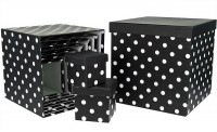 Набор коробок Куб 10 шт. 26,5*26,5*26,5 см. Горох черный  SY601-946
