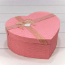 Набор коробок Сердце с полосатым бантом 3 шт. 31*27*13,3 см. Розовое  ТО-720413/13