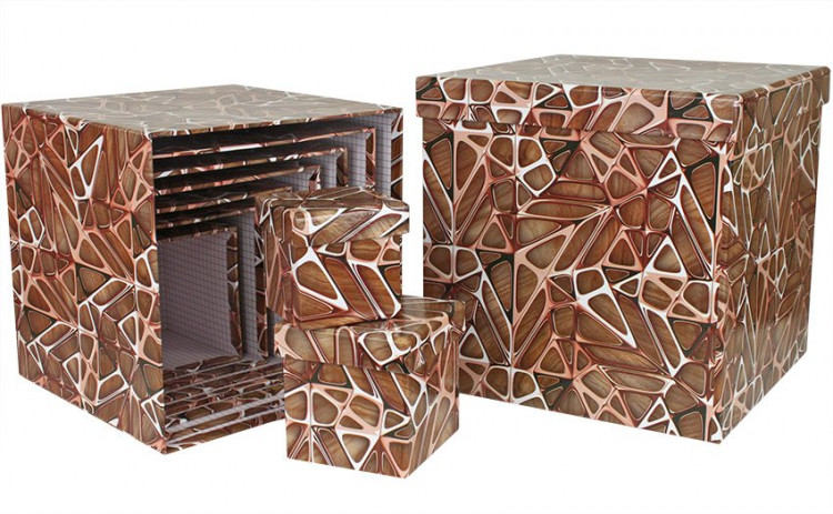 Набор коробок Куб 10 шт. 26,5*26,5*26,5 см. Абстракция  SY601-1763