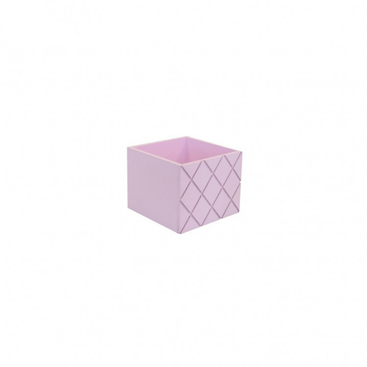 Ящик деревянный на 1/2 кирпича 12,5*12,5*10 см. Розовый  ТО-2836/2